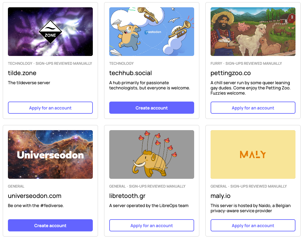 mastodon server list